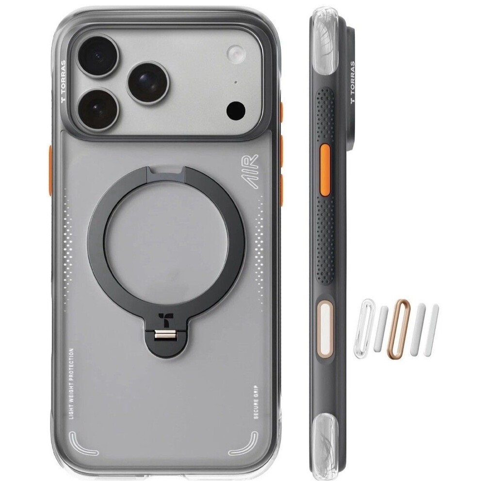 TORRAS Ostand Q3 Air iPhone 17 Pro Max Case 6.9” Magnetic Stand Shadow Black